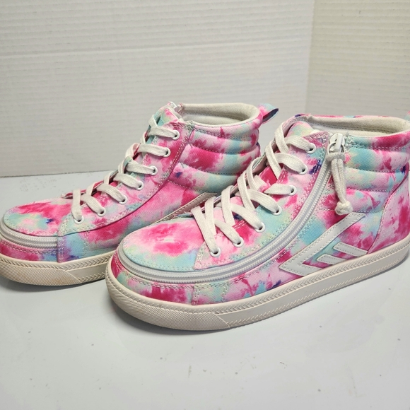 Billy Goat Pink Watercolor High-Top Sneakers Kids 5 Womens 6.5 or 7 - Picture 3 of 11